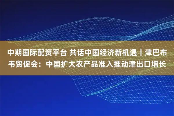 中期国际配资平台 共话中国经济新机遇｜津巴布韦贸促会：中国扩大农产品准入推动津出口增长