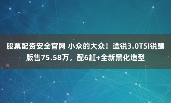 股票配资安全官网 小众的大众！途锐3.0TSI锐臻版售75.58万，配6缸+全新黑化造型